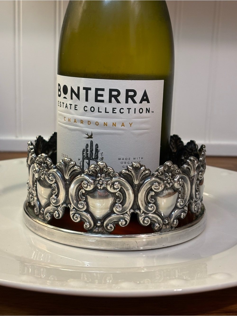 Vintage Baroque Silverplate Wine Coaster